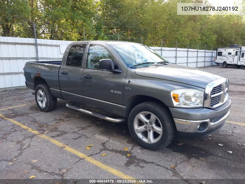 2008 Dodge Ram 1500 Slt VIN: 1D7HU18278J240192 Lot: 40414179