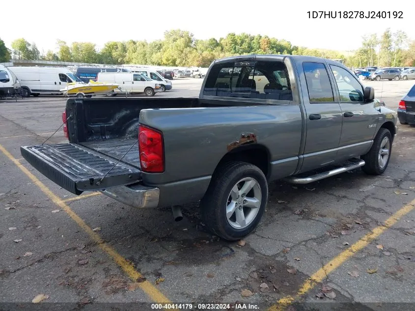 1D7HU18278J240192 2008 Dodge Ram 1500 Slt