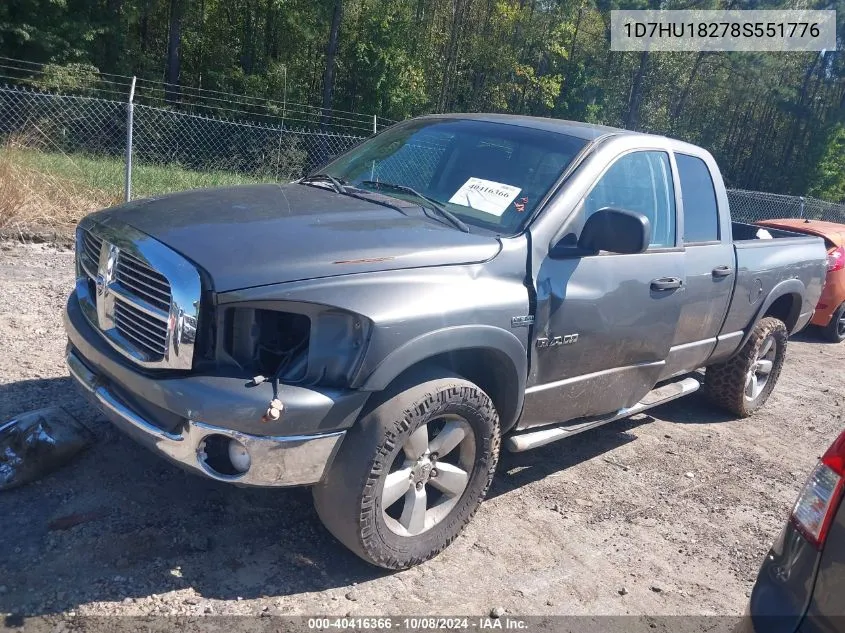 2008 Dodge Ram 1500 Slt VIN: 1D7HU18278S551776 Lot: 40416366