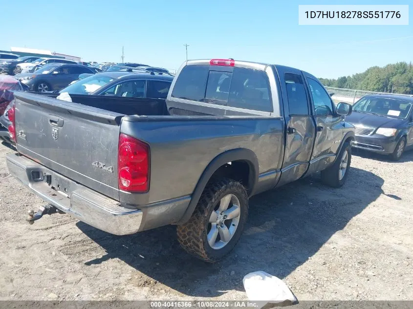 2008 Dodge Ram 1500 Slt VIN: 1D7HU18278S551776 Lot: 40416366