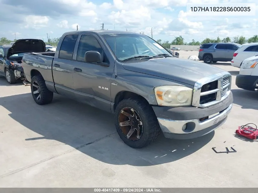 2008 Dodge Ram 1500 Slt VIN: 1D7HA18228S600035 Lot: 40417409