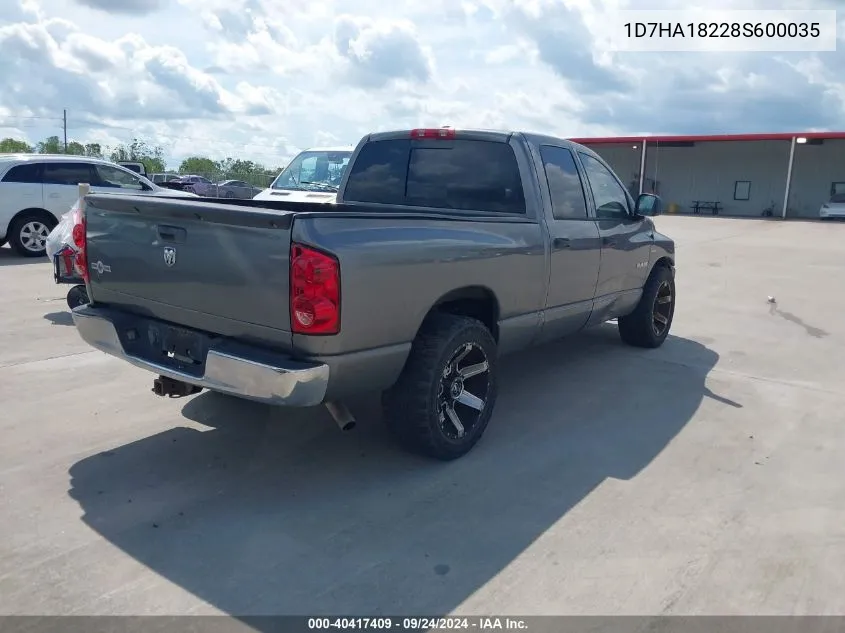 2008 Dodge Ram 1500 Slt VIN: 1D7HA18228S600035 Lot: 40417409