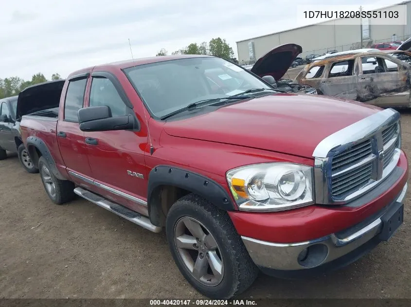 2008 Dodge Ram 1500 Slt VIN: 1D7HU18208S551103 Lot: 40420147