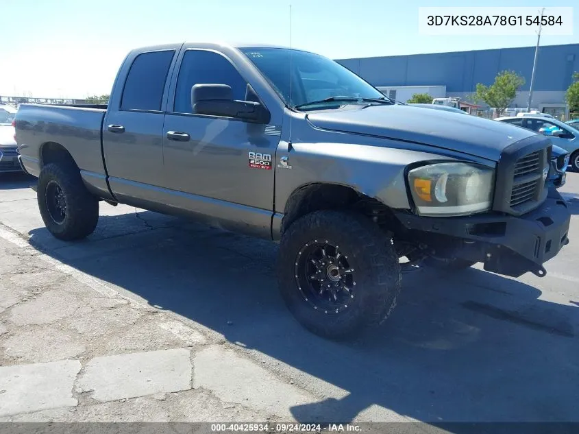 2008 Dodge Ram 2500 Slt/Power Wagon VIN: 3D7KS28A78G154584 Lot: 40425934