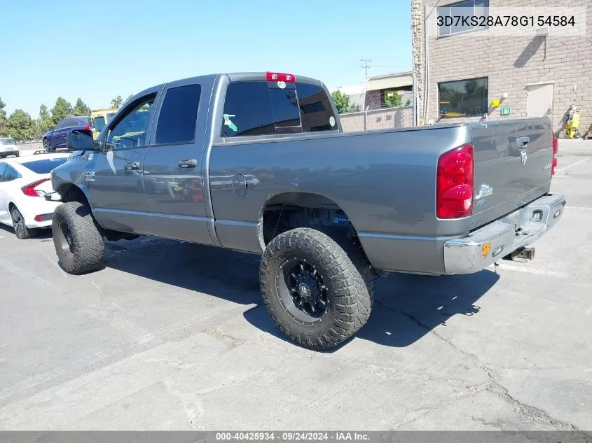 2008 Dodge Ram 2500 Slt/Power Wagon VIN: 3D7KS28A78G154584 Lot: 40425934