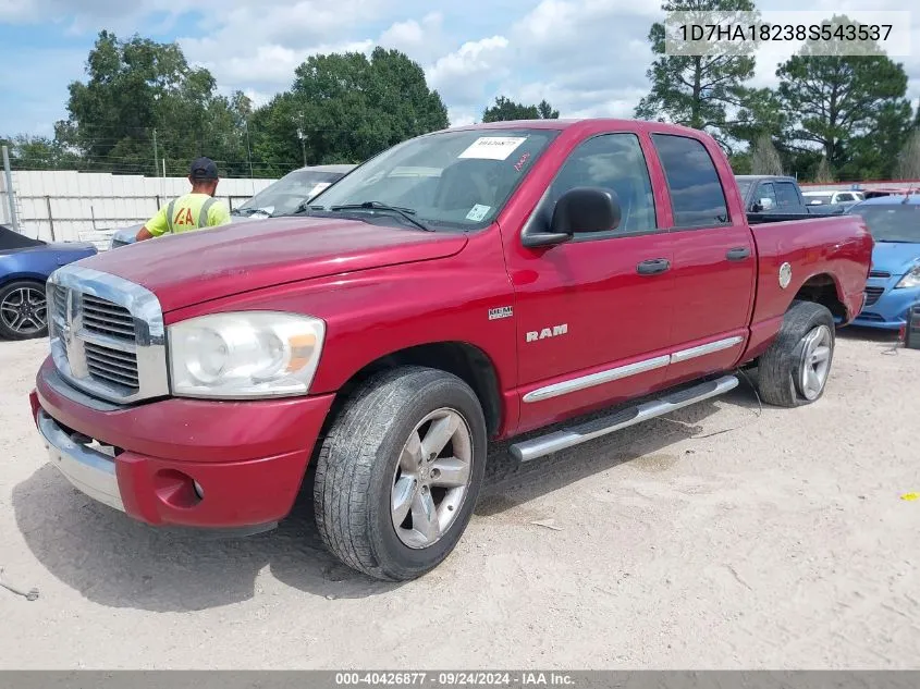 2008 Dodge Ram 1500 Laramie VIN: 1D7HA18238S543537 Lot: 40426877