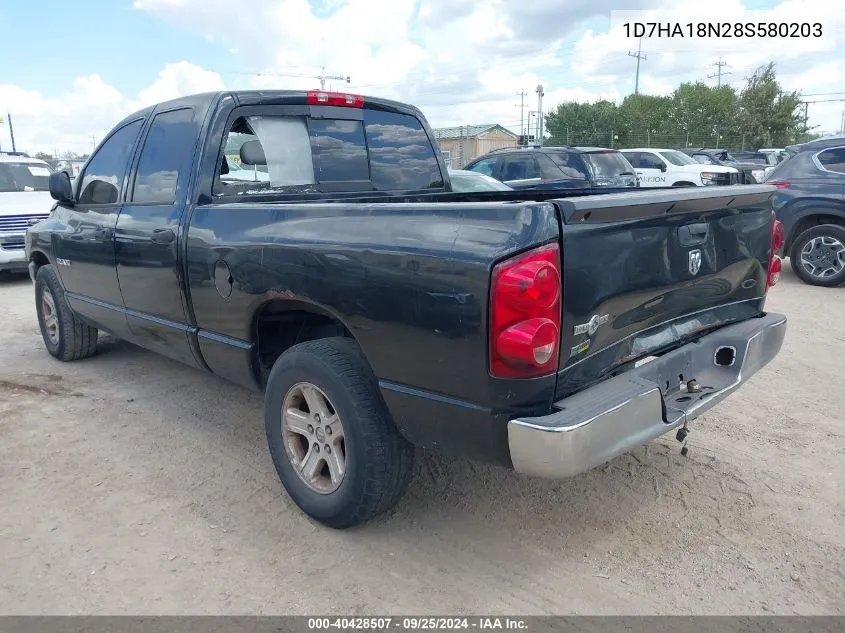 2008 Dodge Ram 1500 Slt VIN: 1D7HA18N28S580203 Lot: 40428507