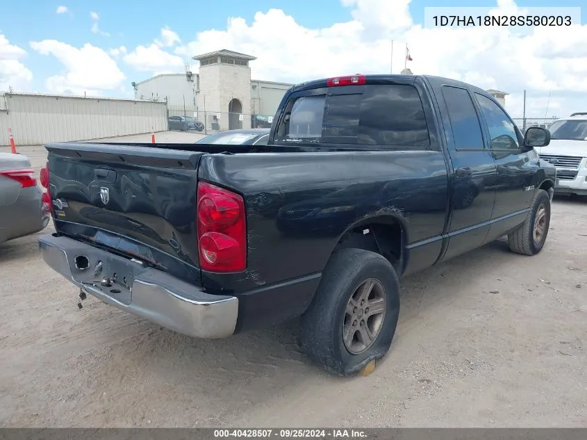 2008 Dodge Ram 1500 Slt VIN: 1D7HA18N28S580203 Lot: 40428507