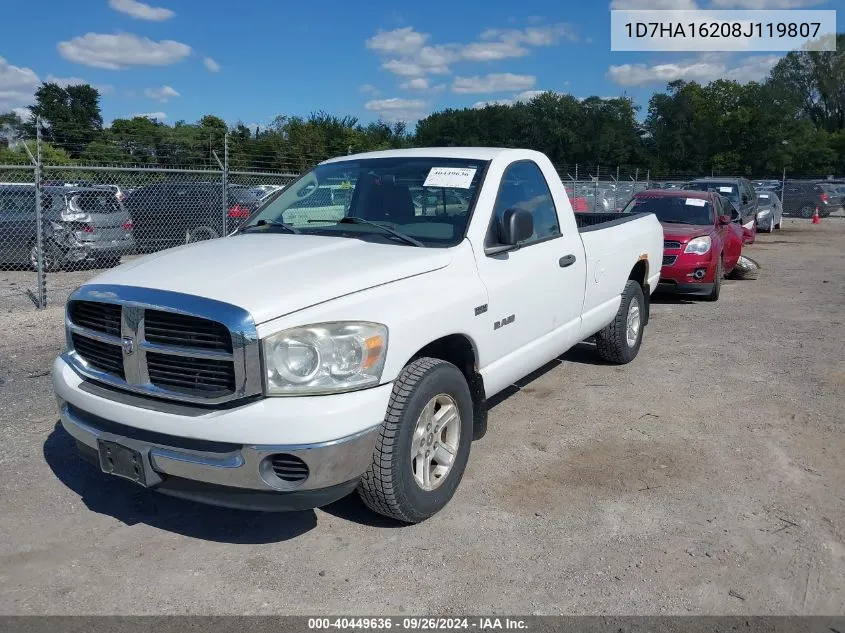 2008 Dodge Ram 1500 Slt VIN: 1D7HA16208J119807 Lot: 40449636