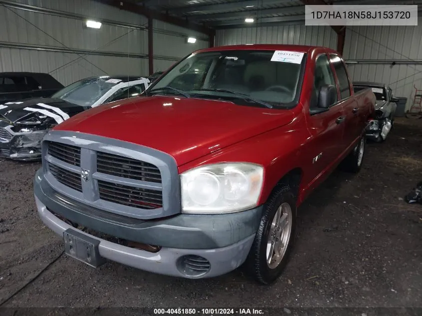 2008 Dodge Ram 1500 St/Sxt VIN: 1D7HA18N58J153720 Lot: 40451850