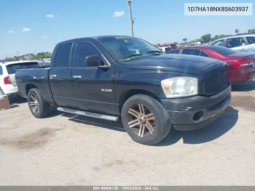 2008 Dodge Ram 1500 Slt VIN: 1D7HA18NX8S603937 Lot: 40456139