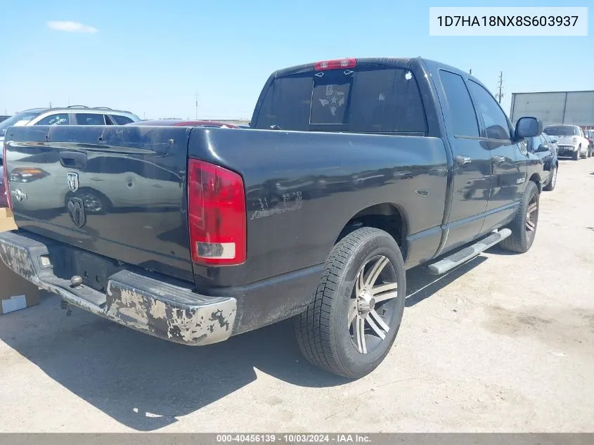 2008 Dodge Ram 1500 Slt VIN: 1D7HA18NX8S603937 Lot: 40456139