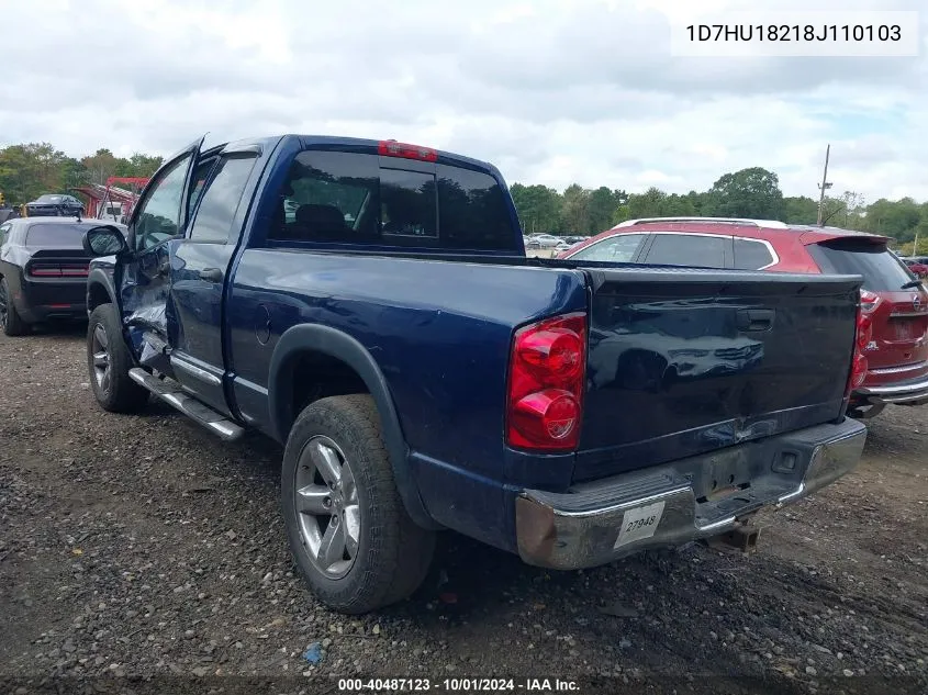 2008 Dodge Ram 1500 Slt VIN: 1D7HU18218J110103 Lot: 40487123