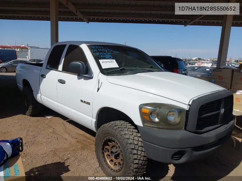 2008 Dodge Ram 1500 St/Sxt VIN: 1D7HA18N28S550652 Lot: 40495602