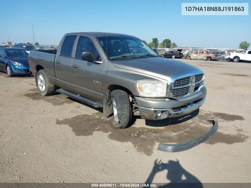 2008 Dodge Ram 1500 Slt VIN: 1D7HA18N88J191863 Lot: 40509511