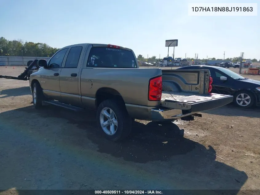 2008 Dodge Ram 1500 Slt VIN: 1D7HA18N88J191863 Lot: 40509511