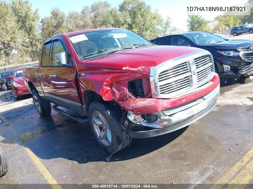 2008 Dodge Ram 1500 Slt VIN: 1D7HA18N98J187921 Lot: 40510714