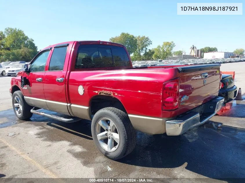 2008 Dodge Ram 1500 Slt VIN: 1D7HA18N98J187921 Lot: 40510714