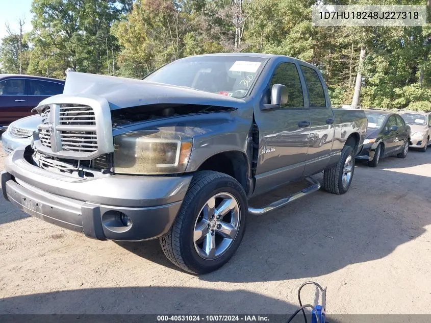 2008 Dodge Ram 1500 Slt VIN: 1D7HU18248J227318 Lot: 40531024