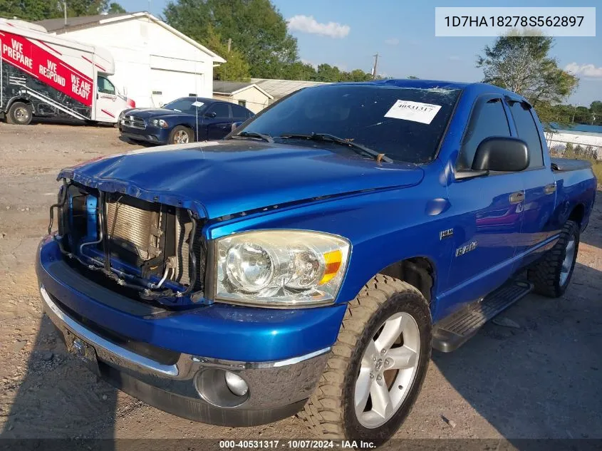 2008 Dodge Ram 1500 Slt VIN: 1D7HA18278S562897 Lot: 40531317