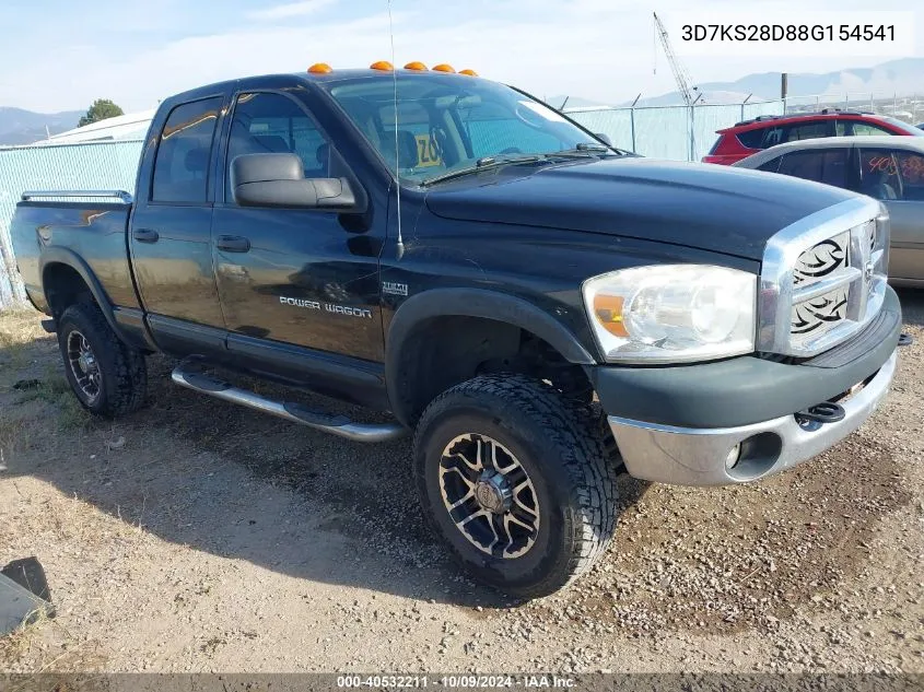 2008 Dodge Ram 2500 Slt/Power Wagon VIN: 3D7KS28D88G154541 Lot: 40532211