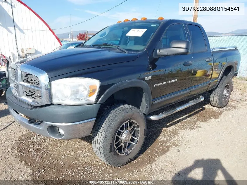 2008 Dodge Ram 2500 Slt/Power Wagon VIN: 3D7KS28D88G154541 Lot: 40532211