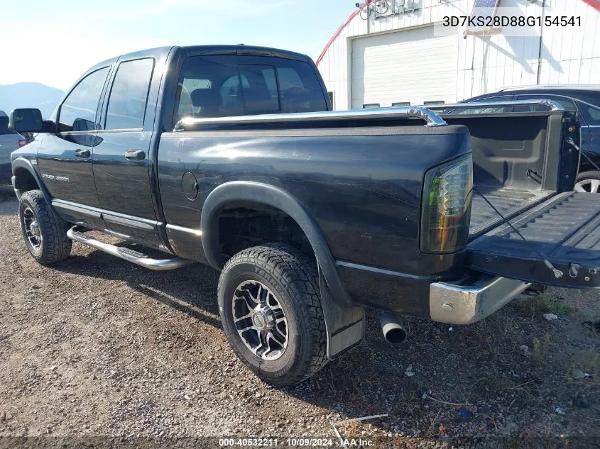 2008 Dodge Ram 2500 Slt/Power Wagon VIN: 3D7KS28D88G154541 Lot: 40532211