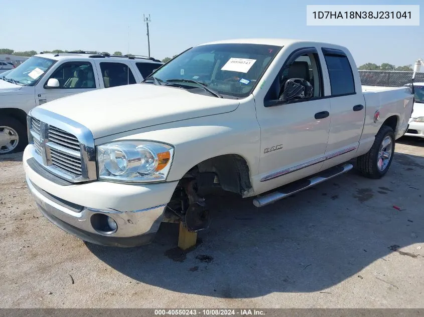 2008 Dodge Ram 1500 Slt VIN: 1D7HA18N38J231041 Lot: 40550243