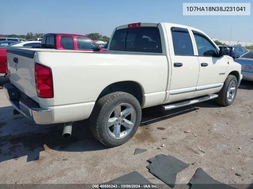 2008 Dodge Ram 1500 Slt VIN: 1D7HA18N38J231041 Lot: 40550243