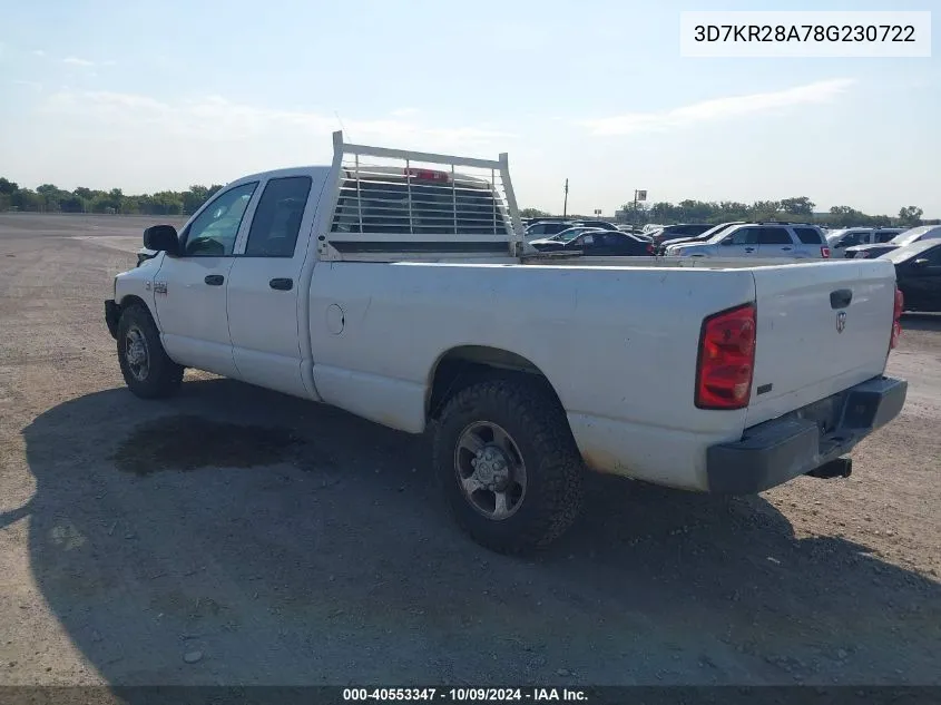 2008 Dodge Ram 2500 St/Slt VIN: 3D7KR28A78G230722 Lot: 40553347