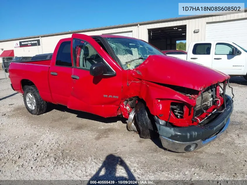 2008 Dodge Ram 1500 St/Sxt VIN: 1D7HA18N08S608502 Lot: 40555439