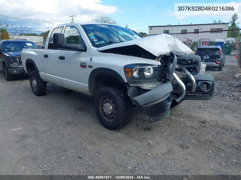 2008 Dodge Ram 2500 St/Sxt VIN: 3D7KS28D48G216386 Lot: 40561971