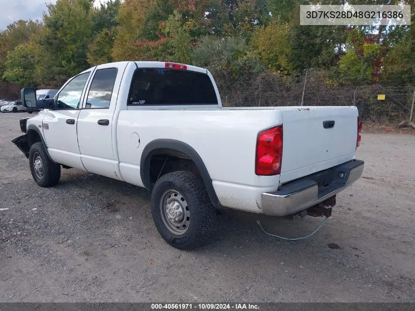 2008 Dodge Ram 2500 St/Sxt VIN: 3D7KS28D48G216386 Lot: 40561971