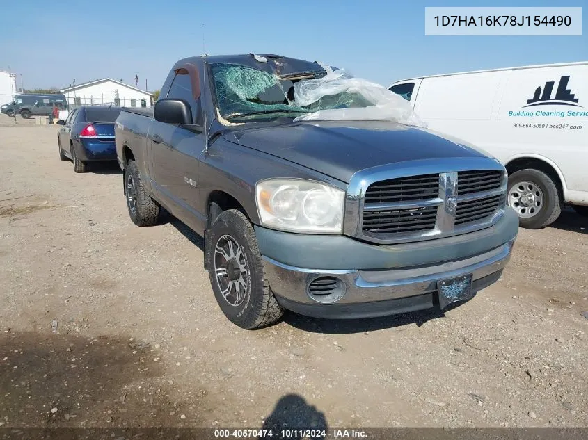 2008 Dodge Ram 1500 St/Sxt VIN: 1D7HA16K78J154490 Lot: 40570474