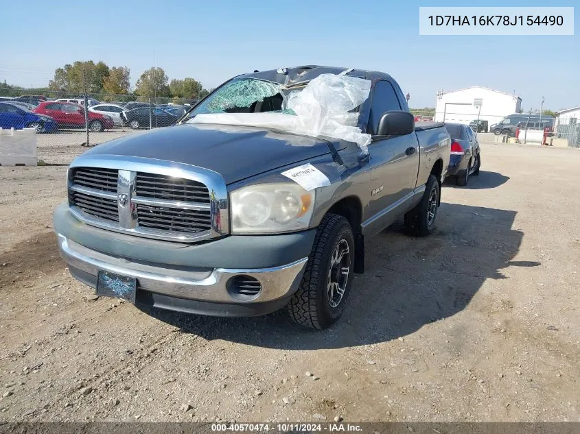 2008 Dodge Ram 1500 St/Sxt VIN: 1D7HA16K78J154490 Lot: 40570474