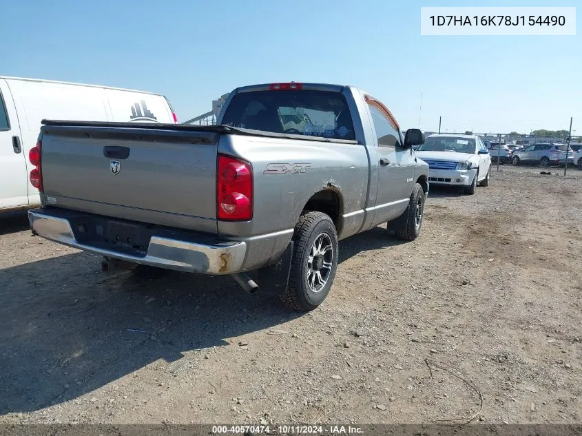 2008 Dodge Ram 1500 St/Sxt VIN: 1D7HA16K78J154490 Lot: 40570474