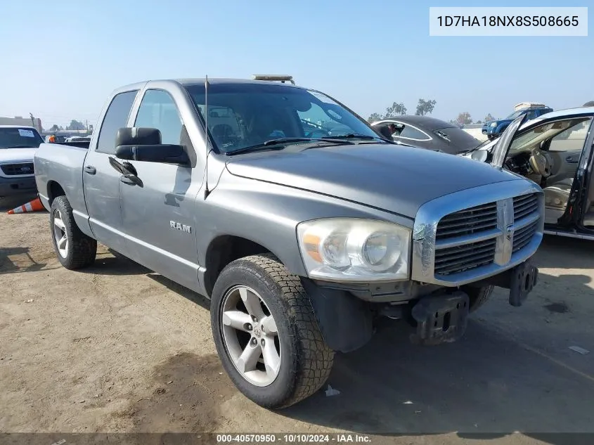 2008 Dodge Ram 1500 Slt VIN: 1D7HA18NX8S508665 Lot: 40570950