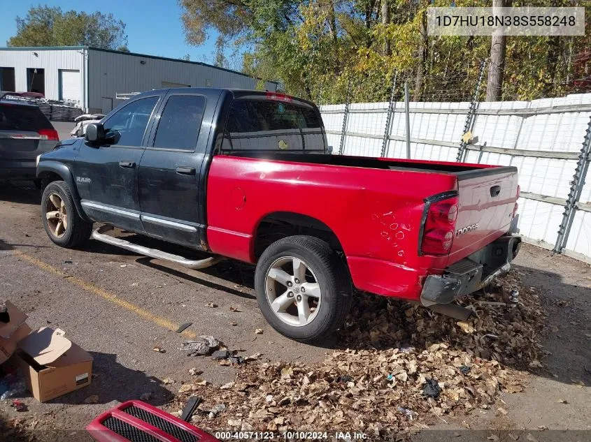 2008 Dodge Ram 1500 Slt VIN: 1D7HU18N38S558248 Lot: 40571123