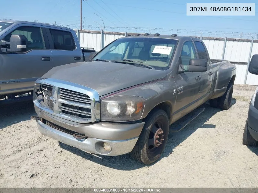 2008 Dodge Ram 3500 Slt VIN: 3D7ML48A08G181434 Lot: 40581805