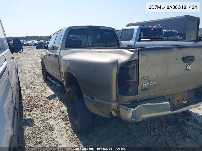 2008 Dodge Ram 3500 Slt VIN: 3D7ML48A08G181434 Lot: 40581805