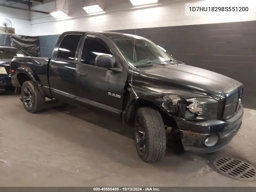 2008 Dodge Ram 1500 Slt VIN: 1D7HU18298S551200 Lot: 40585489