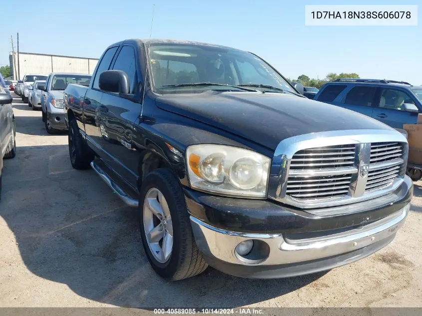 2008 Dodge Ram 1500 Slt VIN: 1D7HA18N38S606078 Lot: 40589085