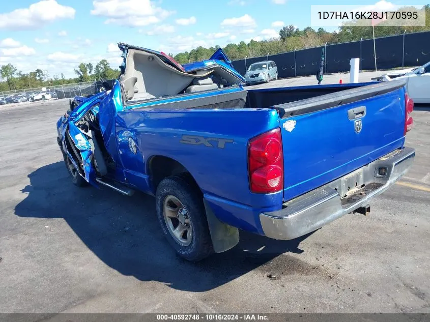 2008 Dodge Ram 1500 St/Sxt VIN: 1D7HA16K28J170595 Lot: 40592748