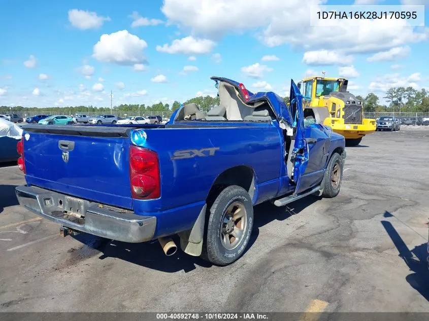 2008 Dodge Ram 1500 St/Sxt VIN: 1D7HA16K28J170595 Lot: 40592748