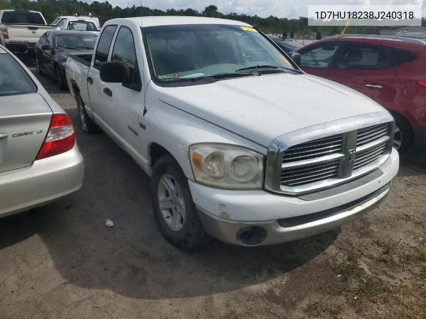 2008 Dodge Ram 1500 Slt VIN: 1D7HU18238J240318 Lot: 40603118