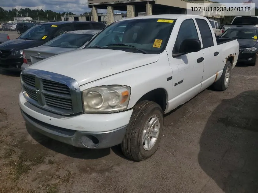 2008 Dodge Ram 1500 Slt VIN: 1D7HU18238J240318 Lot: 40603118