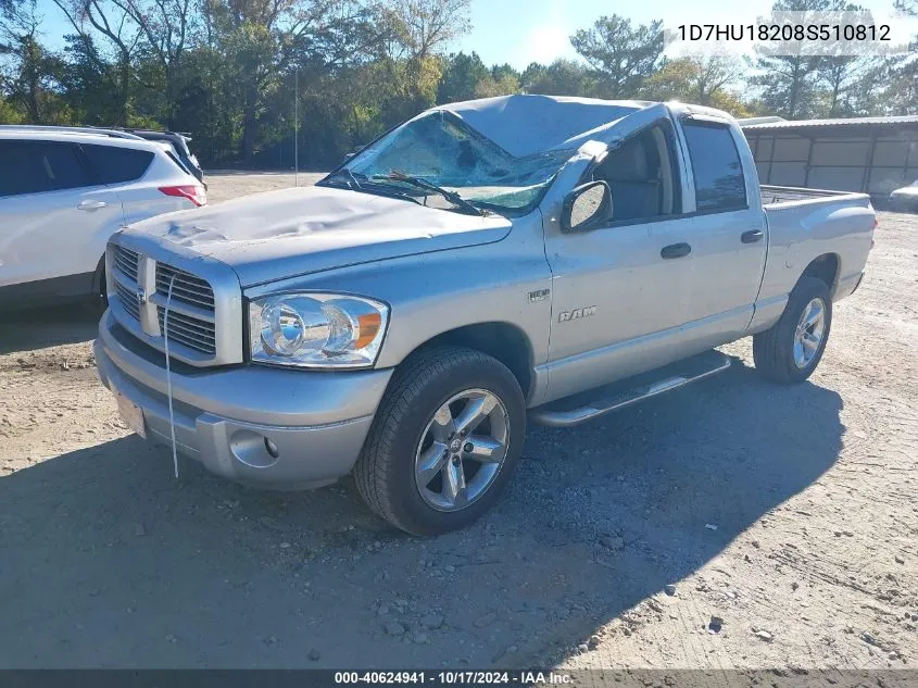 2008 Dodge Ram 1500 Slt VIN: 1D7HU18208S510812 Lot: 40624941