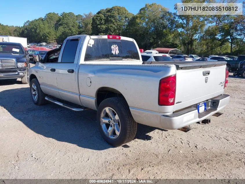 2008 Dodge Ram 1500 Slt VIN: 1D7HU18208S510812 Lot: 40624941