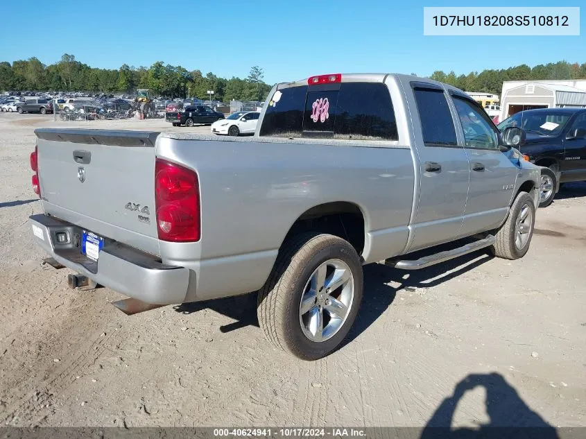 2008 Dodge Ram 1500 Slt VIN: 1D7HU18208S510812 Lot: 40624941