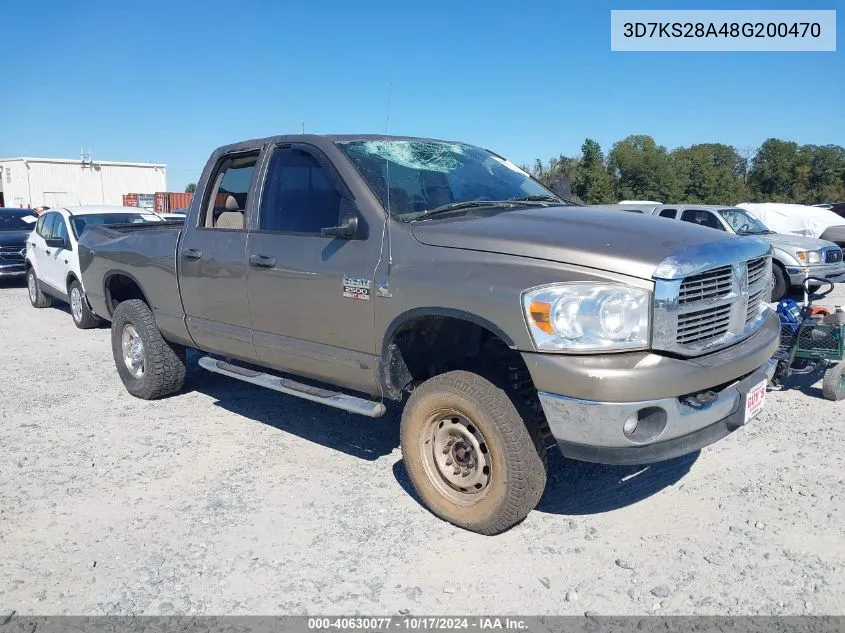 2008 Dodge Ram 2500 Slt/Power Wagon VIN: 3D7KS28A48G200470 Lot: 40630077